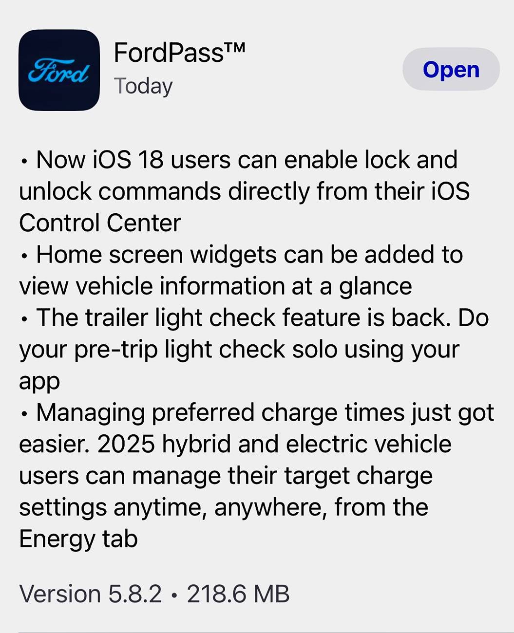 Ford F-150 Lightning FordPass 5.8.0 & 5.8.1 post 26 for iOS IMG_3099