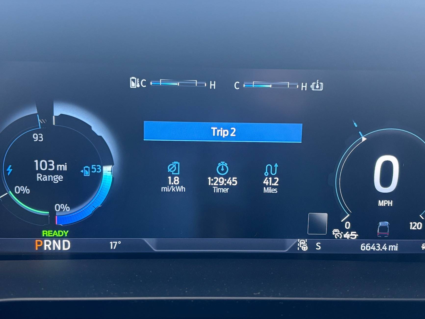 Ford F-150 Lightning Real world heating data for 2024 in the cold IMG_3115