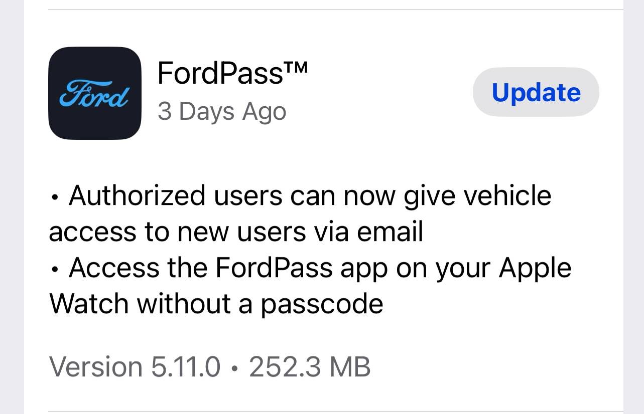 Ford F-150 Lightning Ford Pass 5.11.0 for iPhone IOS IMG_3190