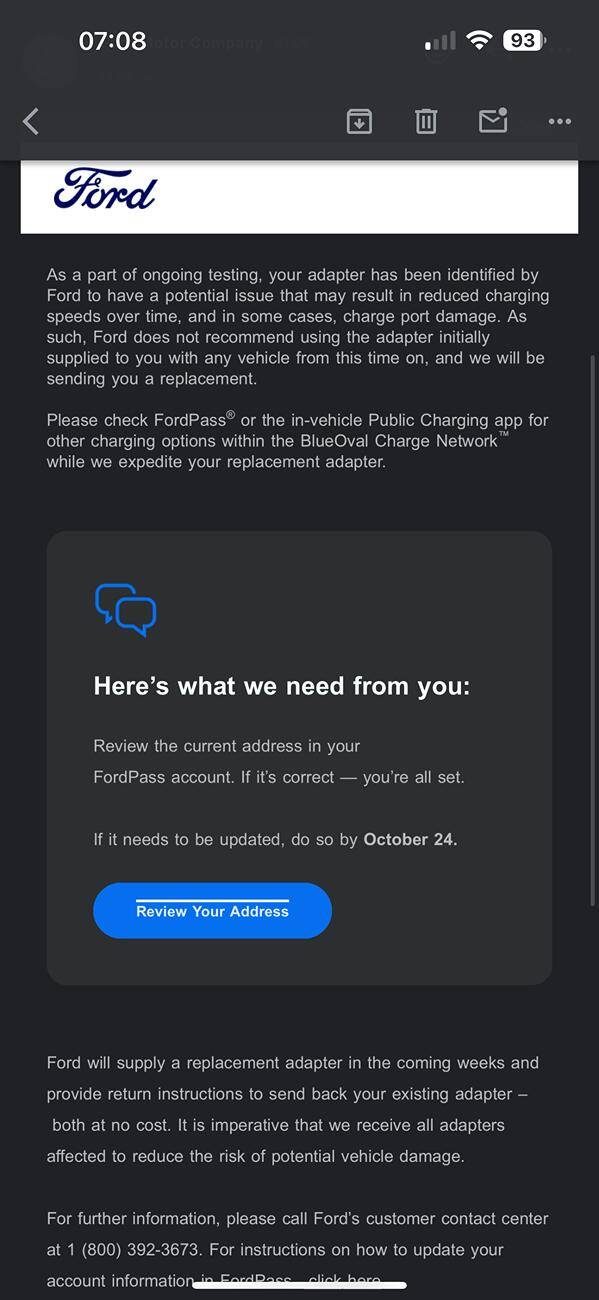Ford F-150 Lightning Tesla NACS Adapter Recall / Replacement Notice (10/24/24) IMG_3212