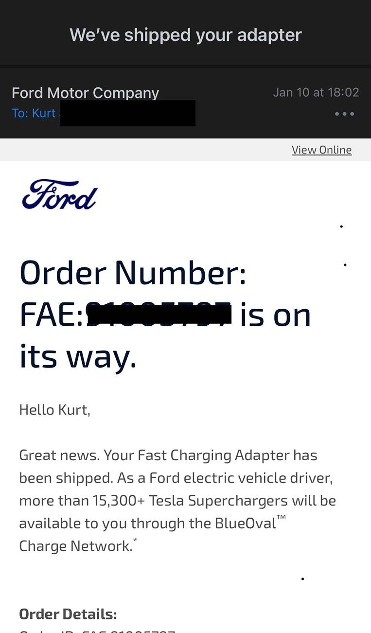 Ford F-150 Lightning Replacement Tesla Adapter Shipped IMG_3276