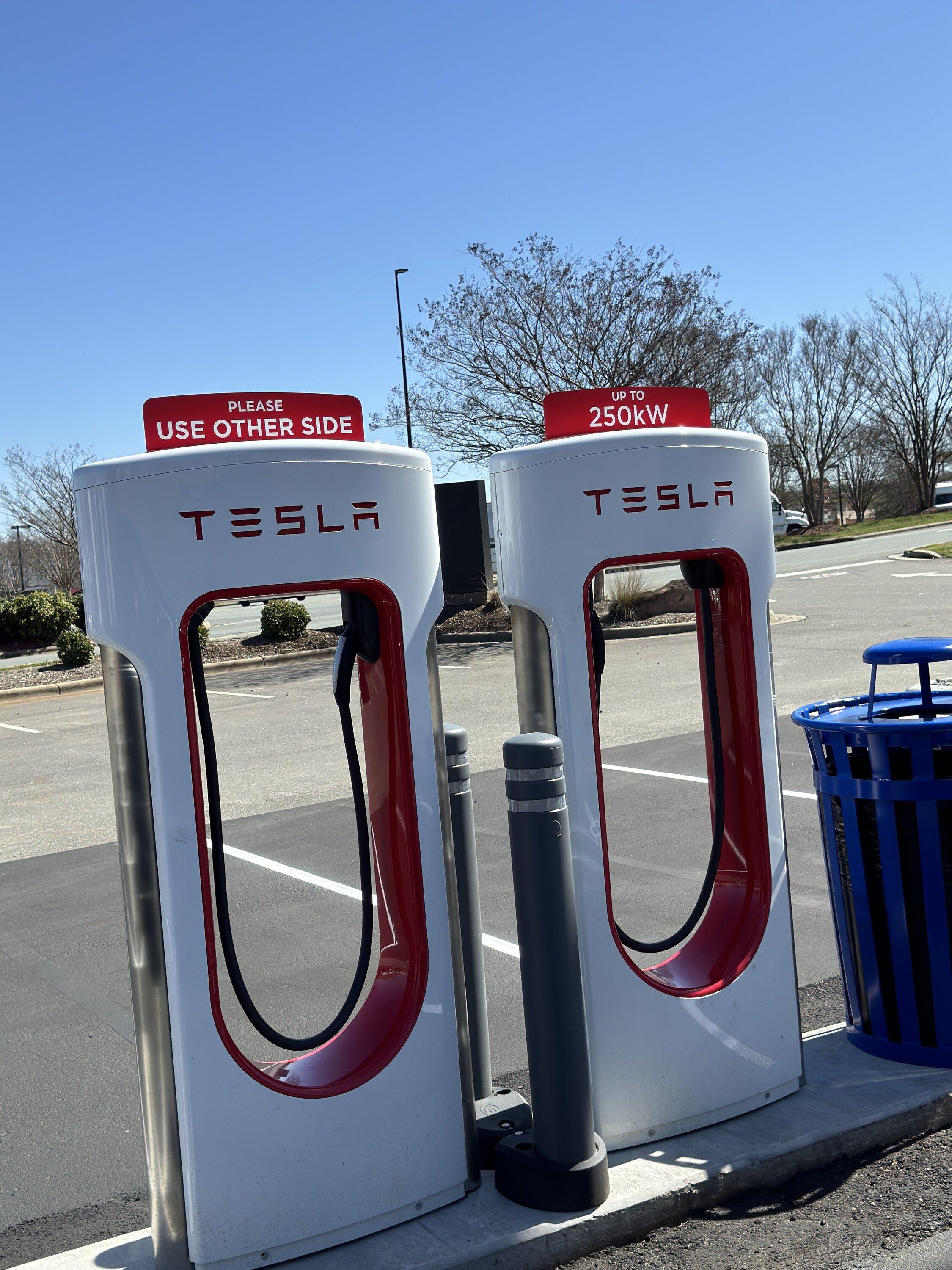 Ford F-150 Lightning Photos from new Tesla Supercharging station w/ new charger placement (for trucks) IMG_3578