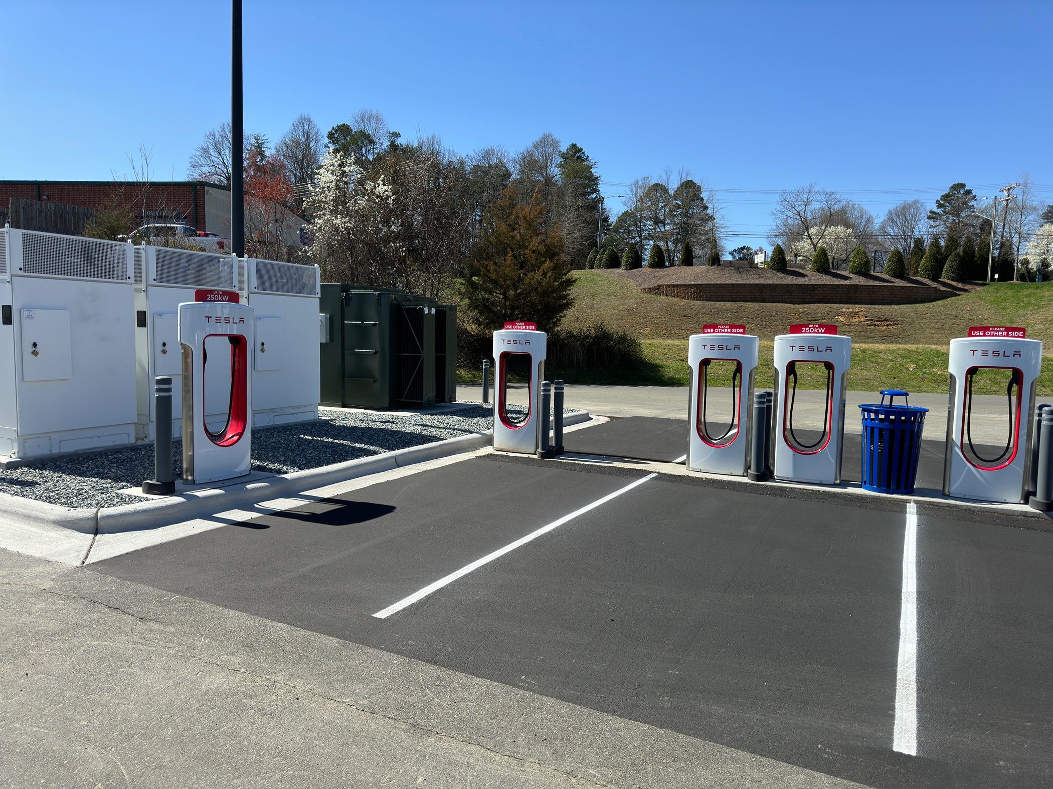 Ford F-150 Lightning Photos from new Tesla Supercharging station w/ new charger placement (for trucks) IMG_3583