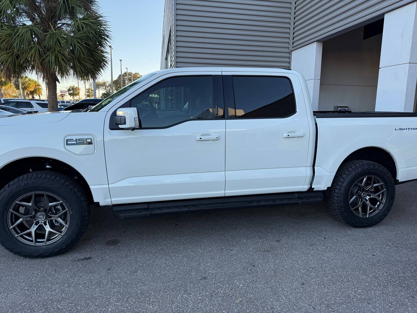 Ford F-150 Lightning 2023 Star White Lightning Lariat Build -- Leveled, Nittos, Vorrsteiner VR601s, Tint IMG_3634