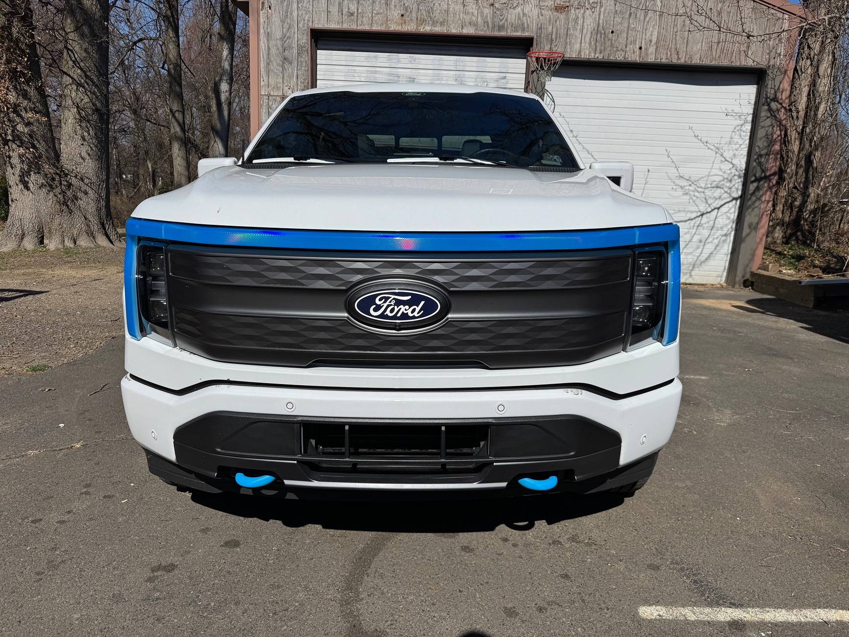 Ford F-150 Lightning Blue tint on clear plastics IMG_3701