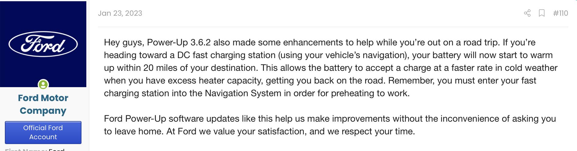 Ford F-150 Lightning Triggering Battery Preconditioning via Nav System IMG_3867