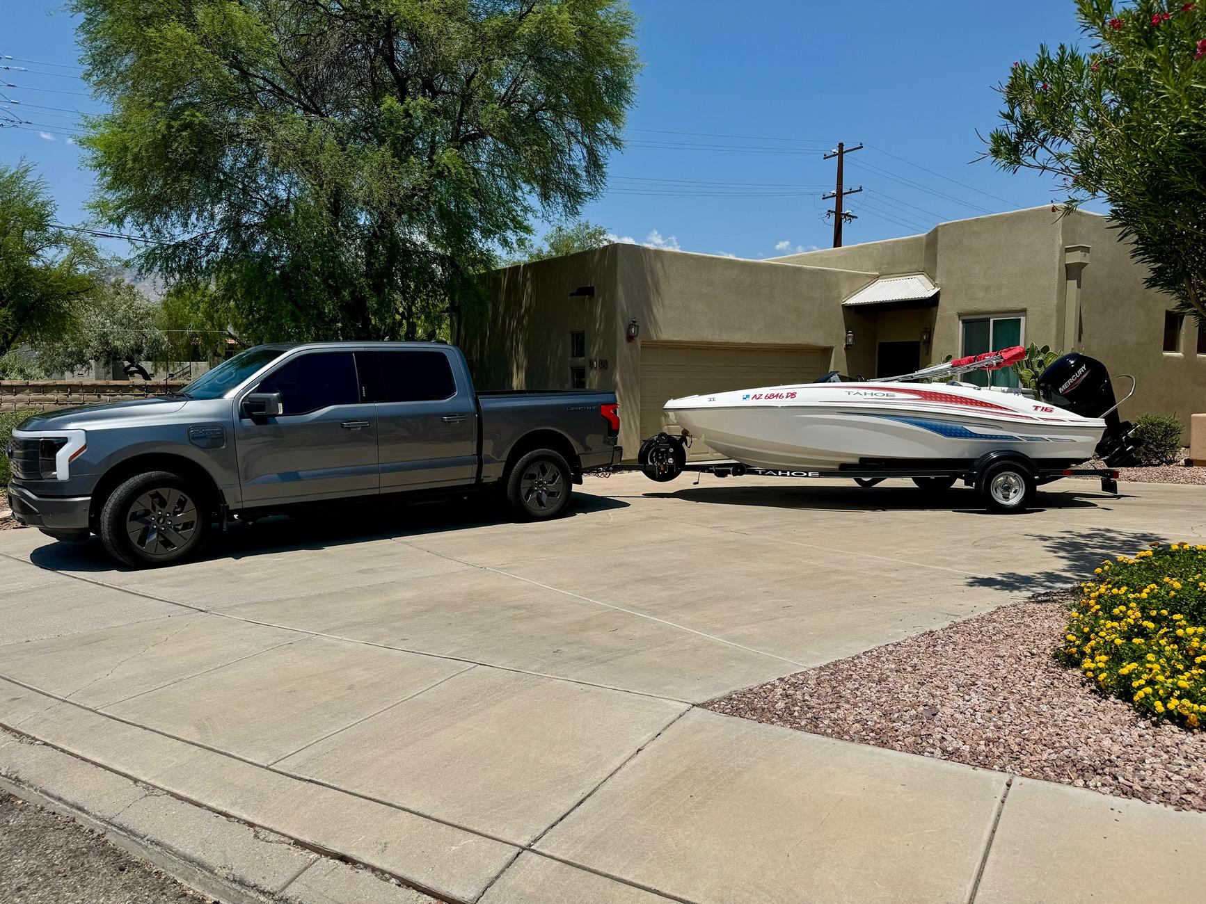 Ford F-150 Lightning Towing 1.0 kWh/mile (7,000 lb boat) IMG_4048