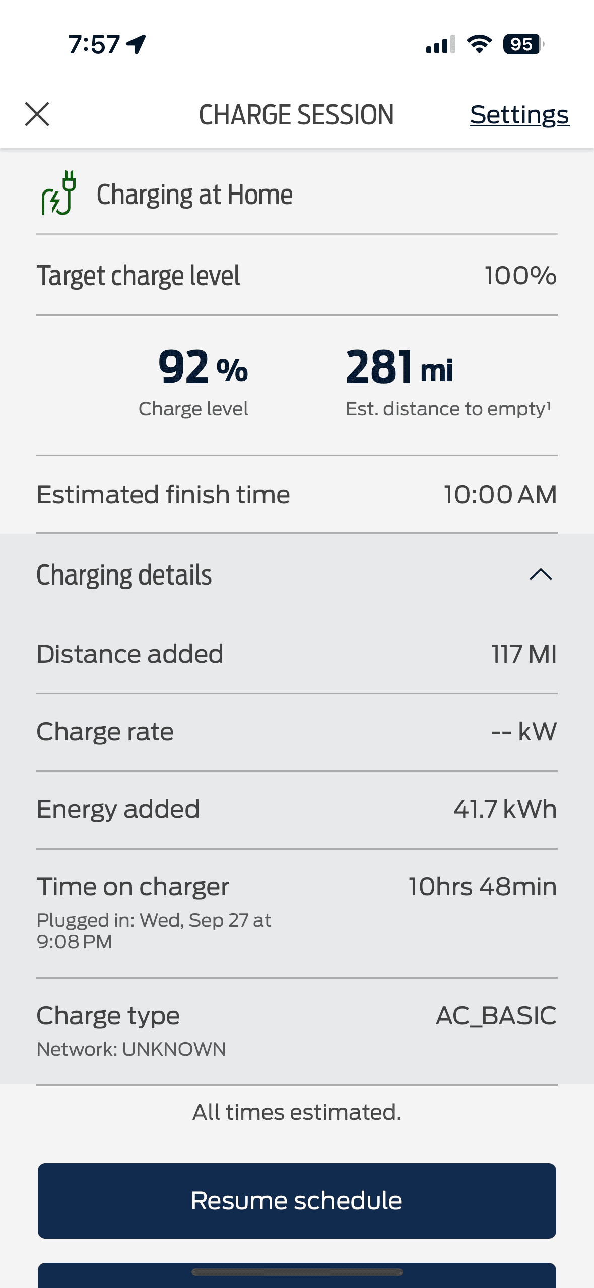 Ford F-150 Lightning I have a Tesla wall charger with adapter 80 amp how can I check to see what it is delivering? IMG_4431