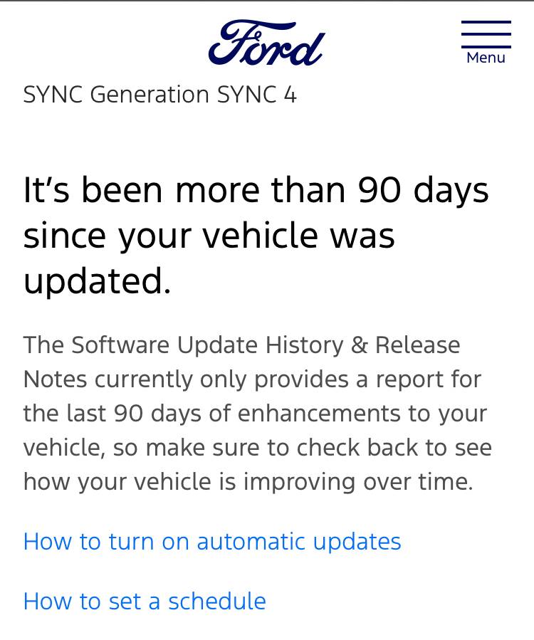 Ford F-150 Lightning Last 90 days of update history IMG_4471