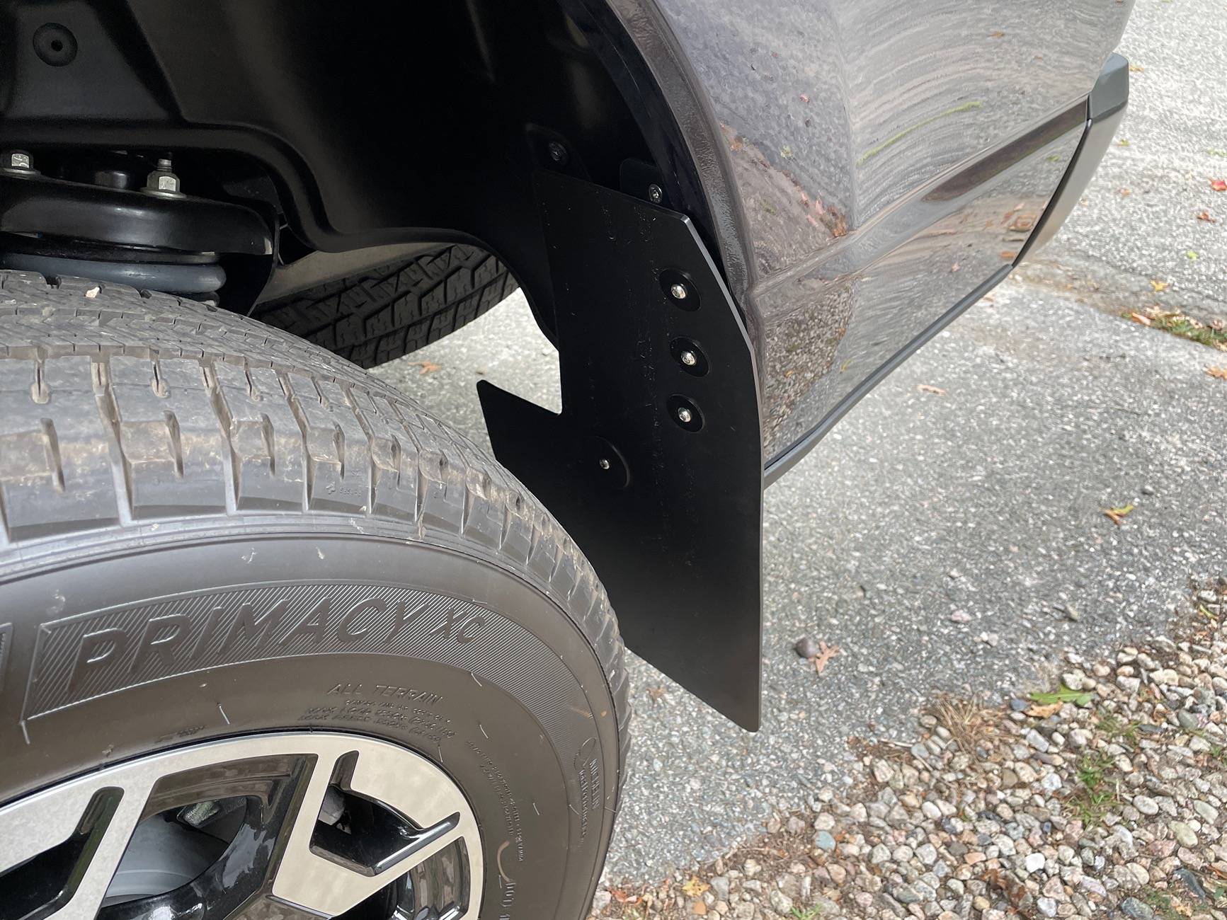 Ford F-150 Lightning Snow review - RokBlokz aftermarket mud flaps. IMG_4834