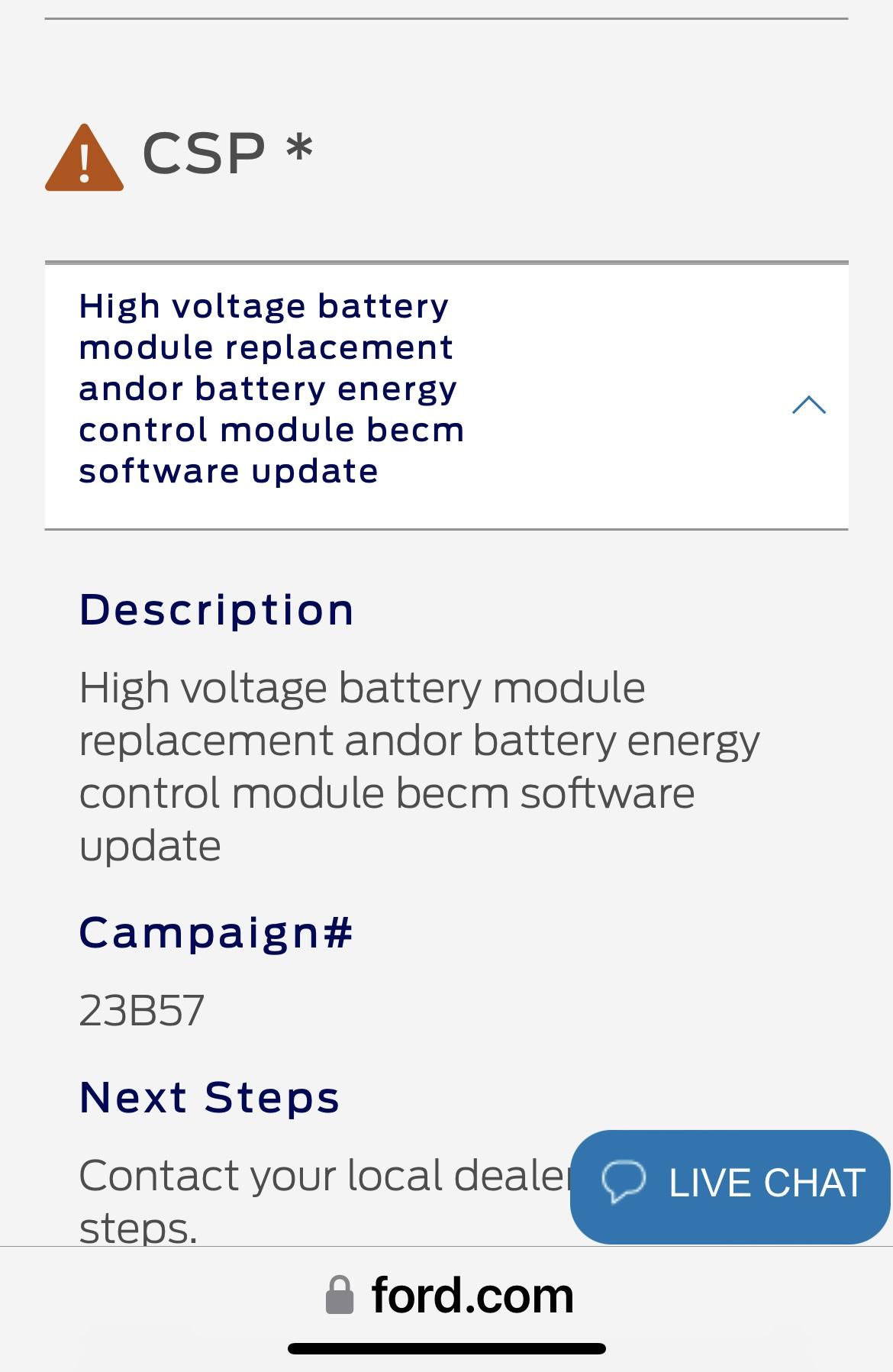 Ford F-150 Lightning CSP-23B57 for High Voltage Battery Notice IMG_4900