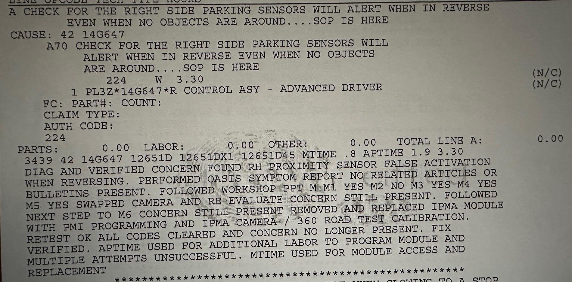 Ford F-150 Lightning Right Side Sensor Beeping When Nothing is There IMG_5243