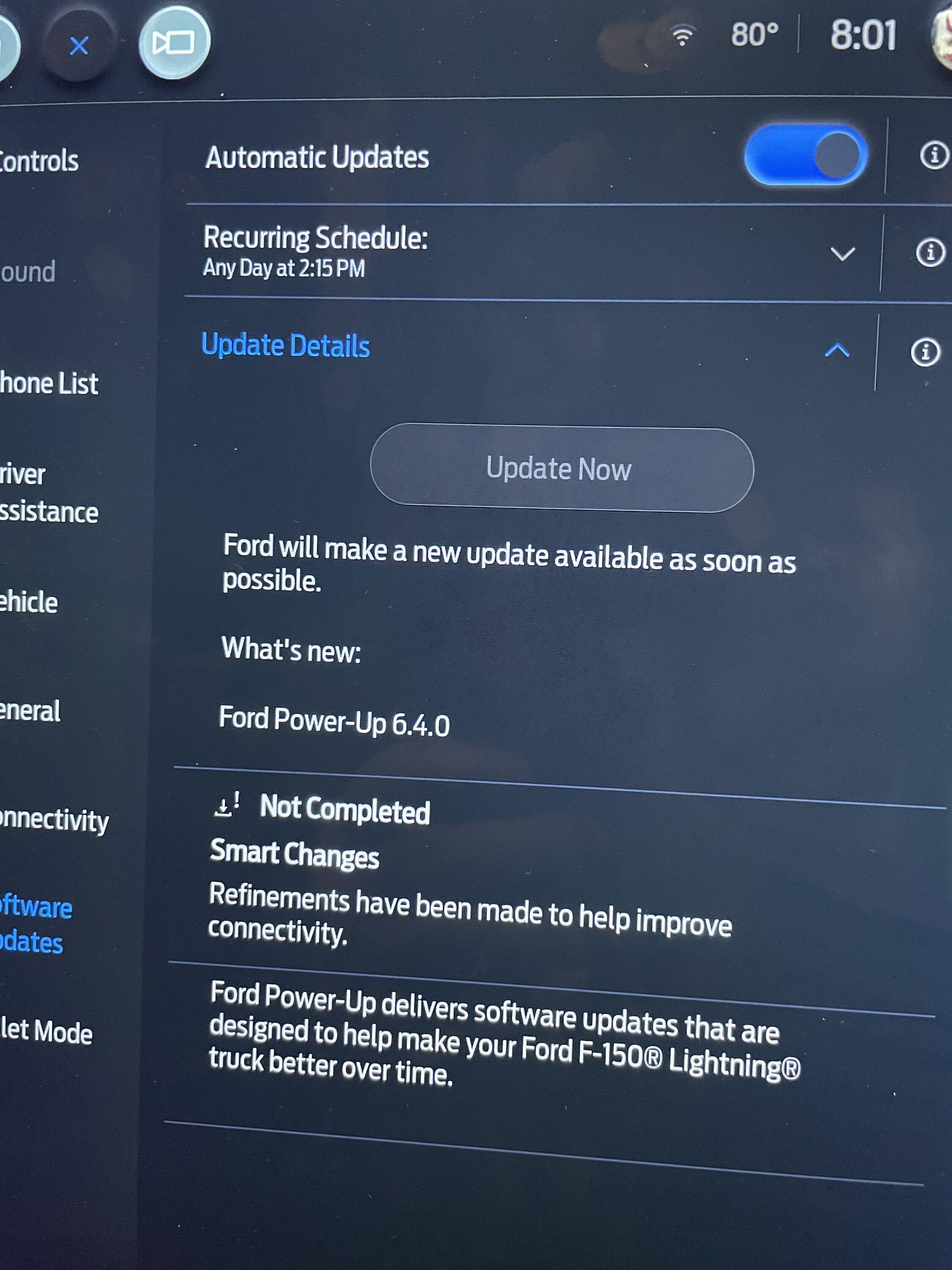 Ford F-150 Lightning Power-Up OTA 6.4.0 - Smart Changes: Refinements to improve connectivity IMG_5293