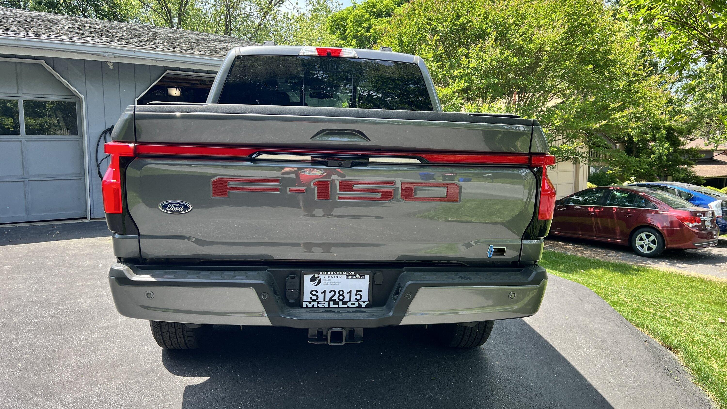 Ford F-150 Lightning Azure gray owners with tailgate decal IMG_5422