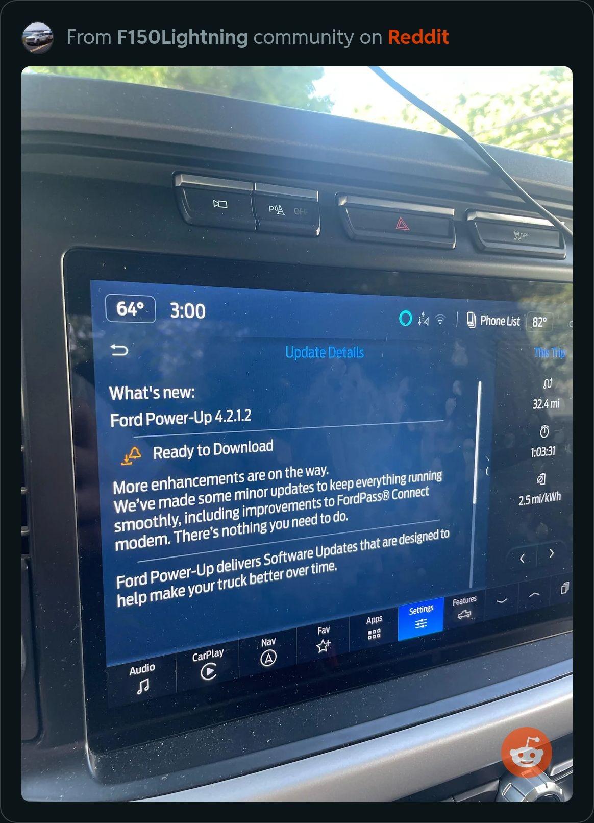 Ford F-150 Lightning How to download the update? Been a few weeks like this. IMG_5540