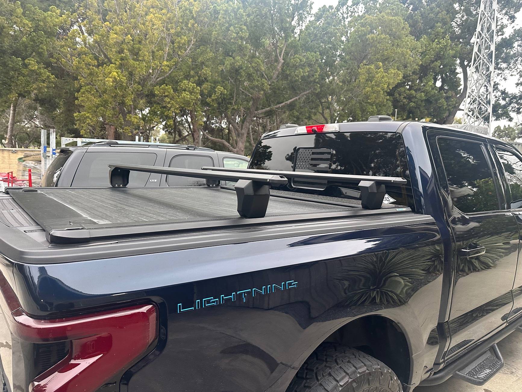 Ford F-150 Lightning Synetic USA Retractable Bed Cover with Racks For Sale IMG_5625