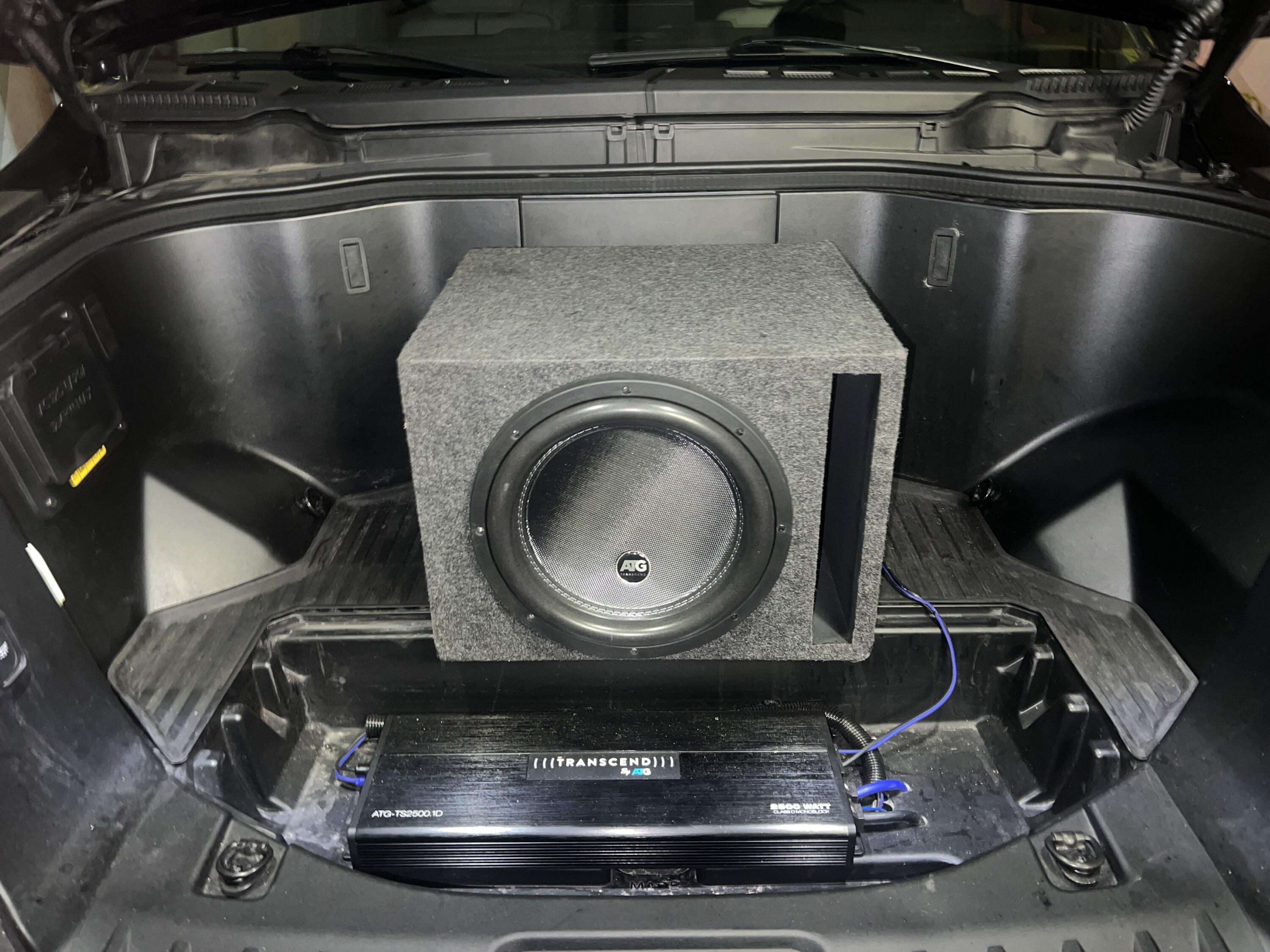 Ford F-150 Lightning Subwoofer wired in to Lightning IMG_6458