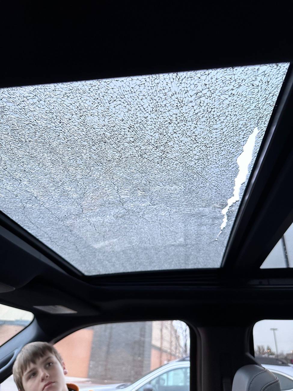 Ford F-150 Lightning Scary drive home… sunroof shattered IMG_6761