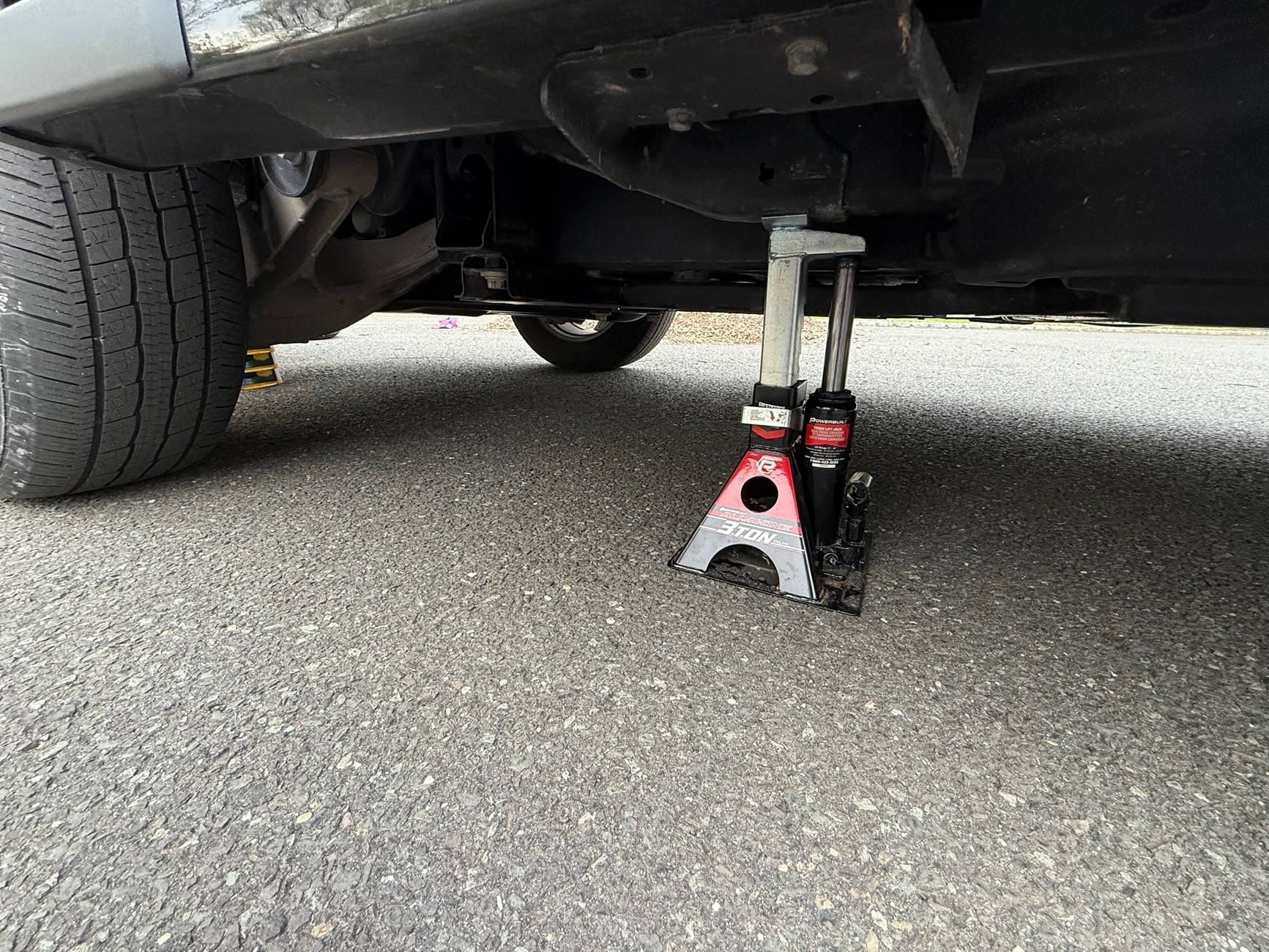 Ford F-150 Lightning How can I use jack stands when the jack is in the only jacking point under truck? IMG_7186