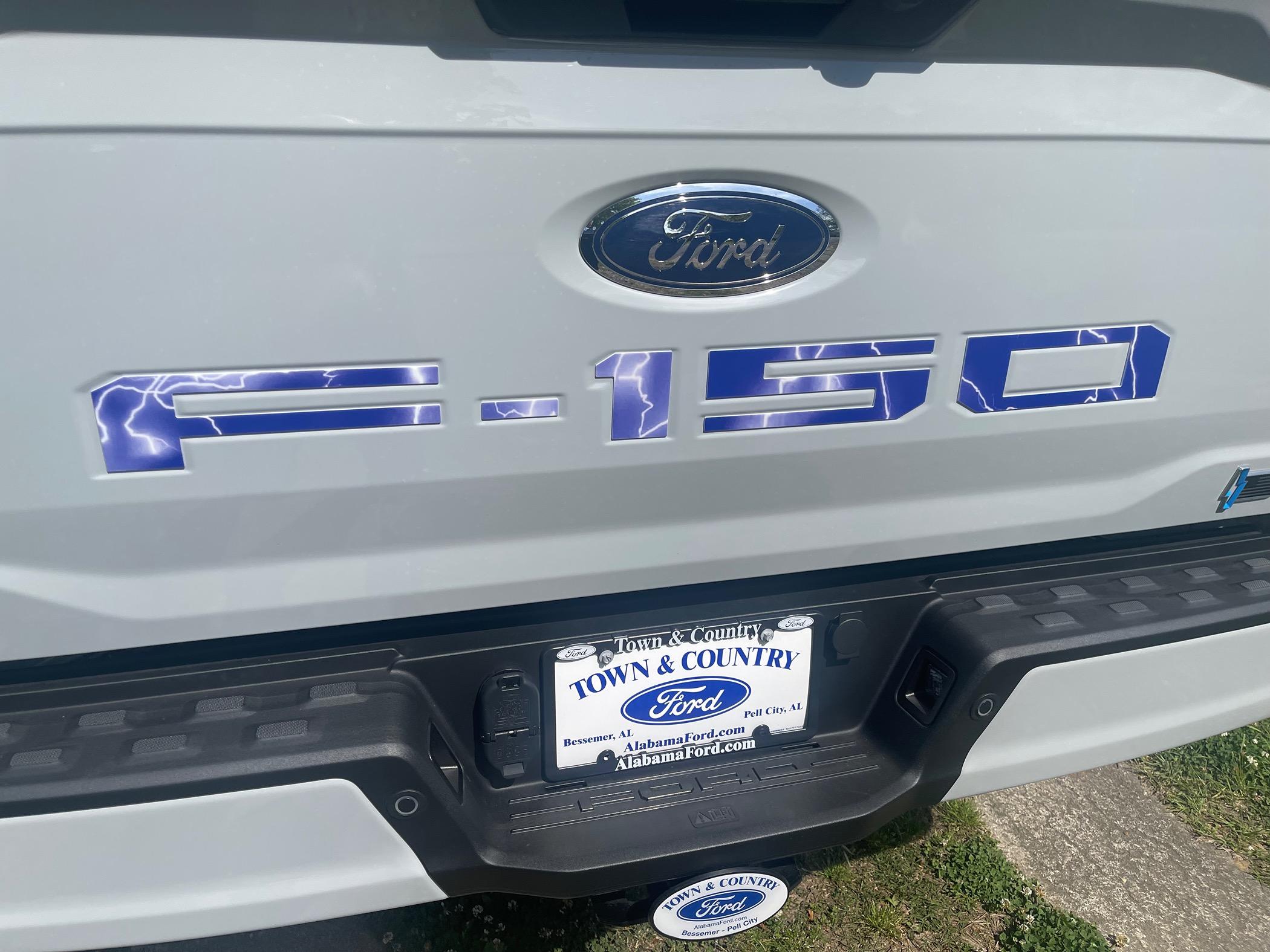 Ford F-150 Lightning Tailgate and charge port lettering IMG_7255