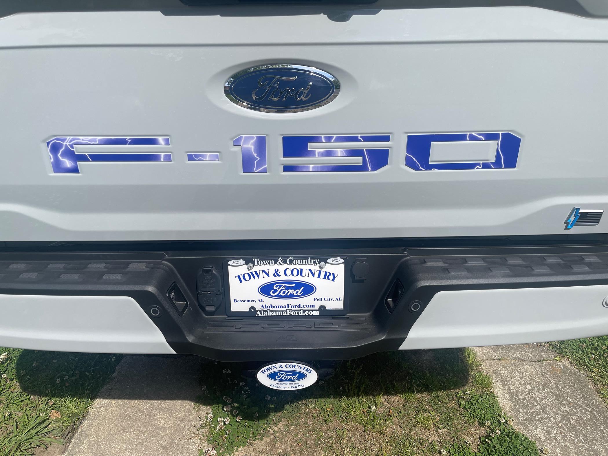 Ford F-150 Lightning Tailgate and charge port lettering IMG_7256