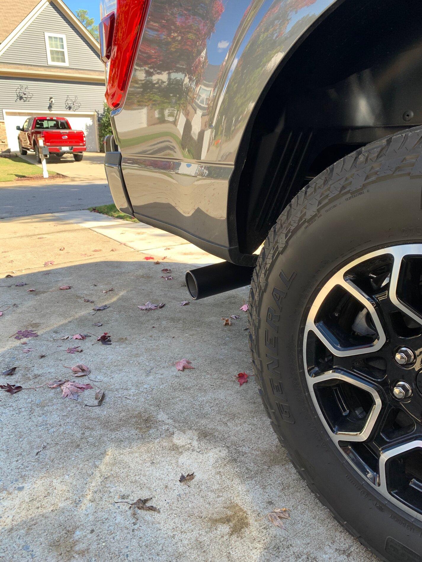 Ford F-150 Lightning Swapping chrome exhaust tip IMG_7349