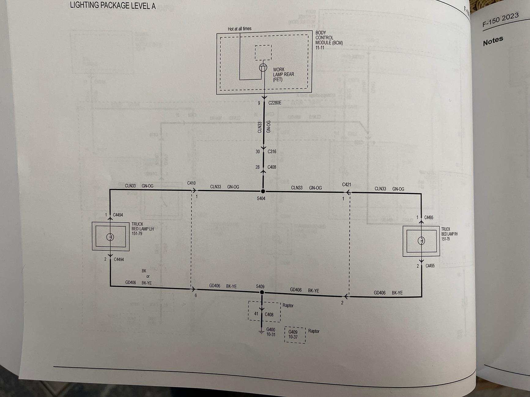 Ford F-150 Lightning 2023 Pro OEM Bed Light addition - why it sometimes doesn't work, and Fix. IMG_7621