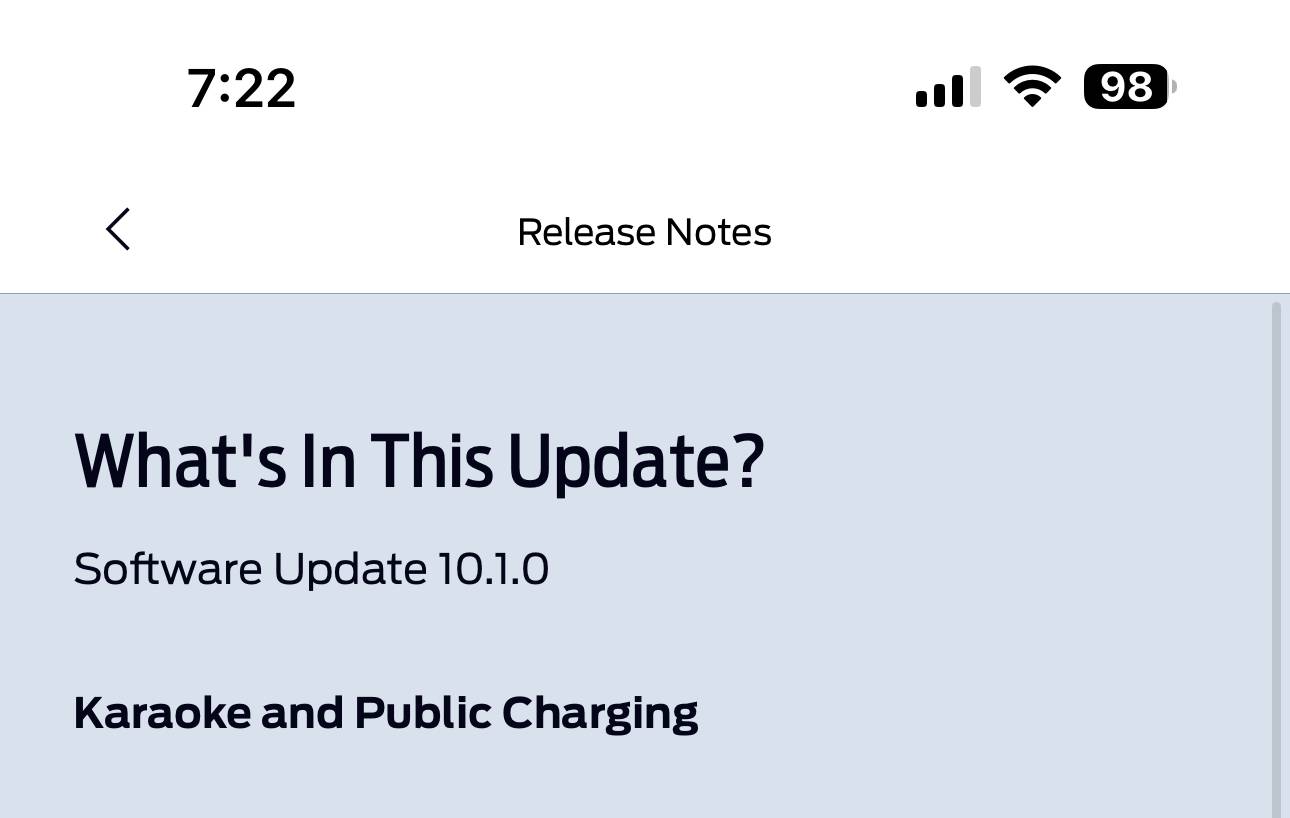 Ford F-150 Lightning OTA Software Update - 10.1.0 - It's karaoke time IMG_9259