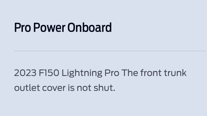 Ford F-150 Lightning Pro Power (2.4 kW) not working, giving me service alert IMG_9380