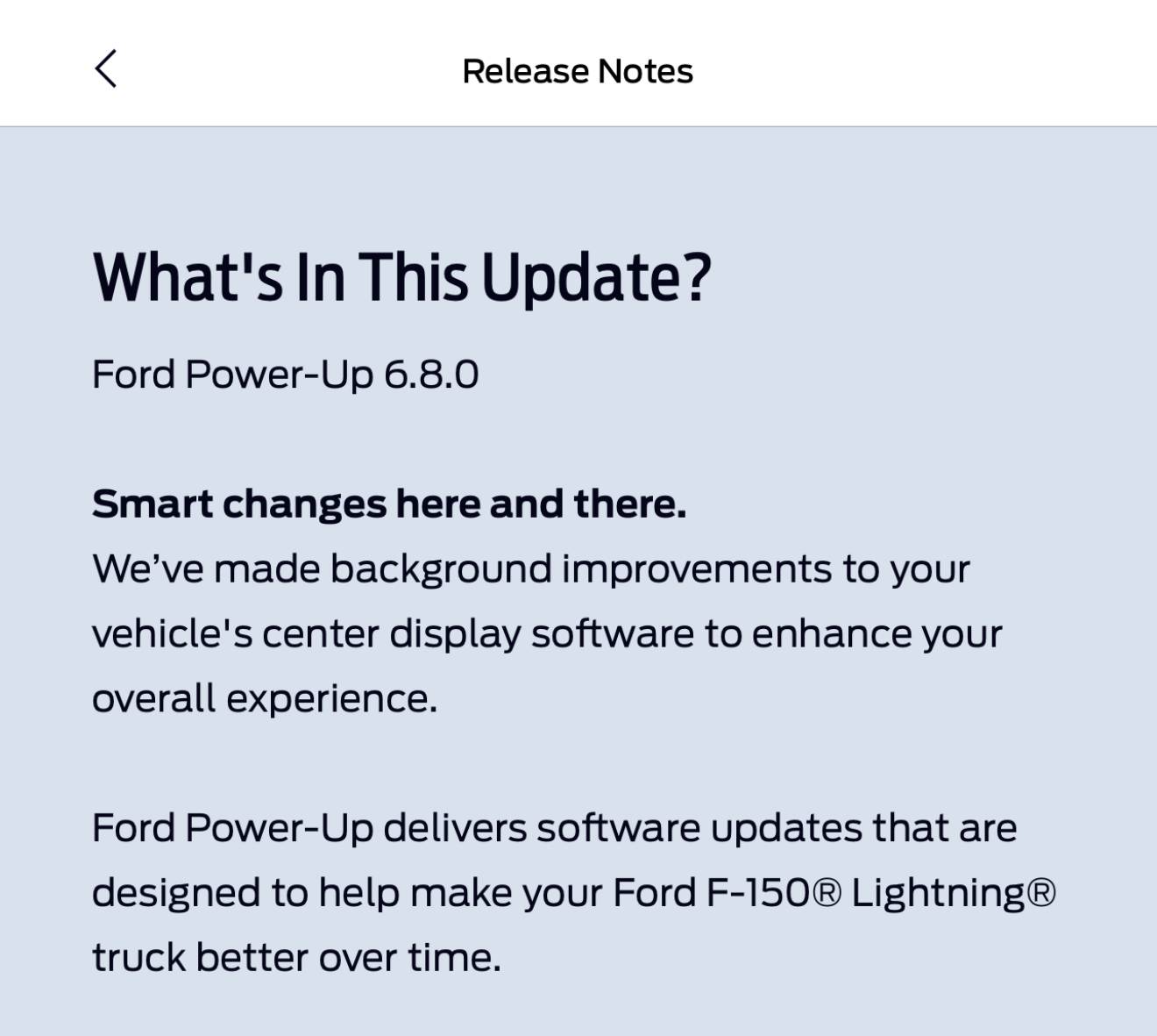 Ford F-150 Lightning Power-Up OTA 6.8.0 - Smart Changes: Center Screen IMG_9511