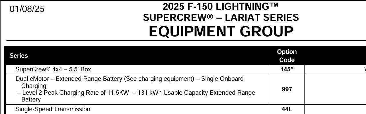 Ford F-150 Lightning Job 2 Order Guide and changes job2 3