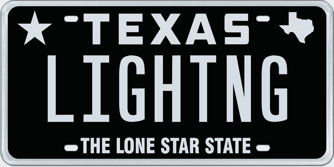 Ford F-150 Lightning Personalized vanity license plate ideas for your Lightning ? LIGHTNG license plate