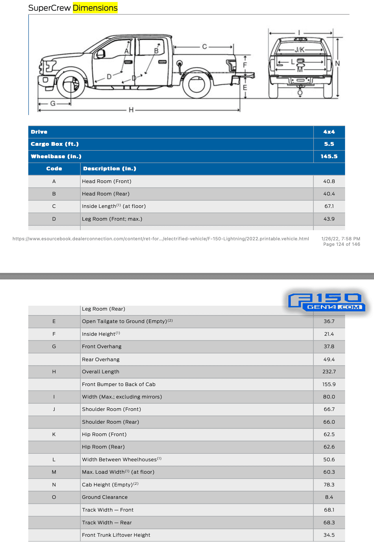 Help with dimensions Ford Lightning Forum For F150 Lightning EV