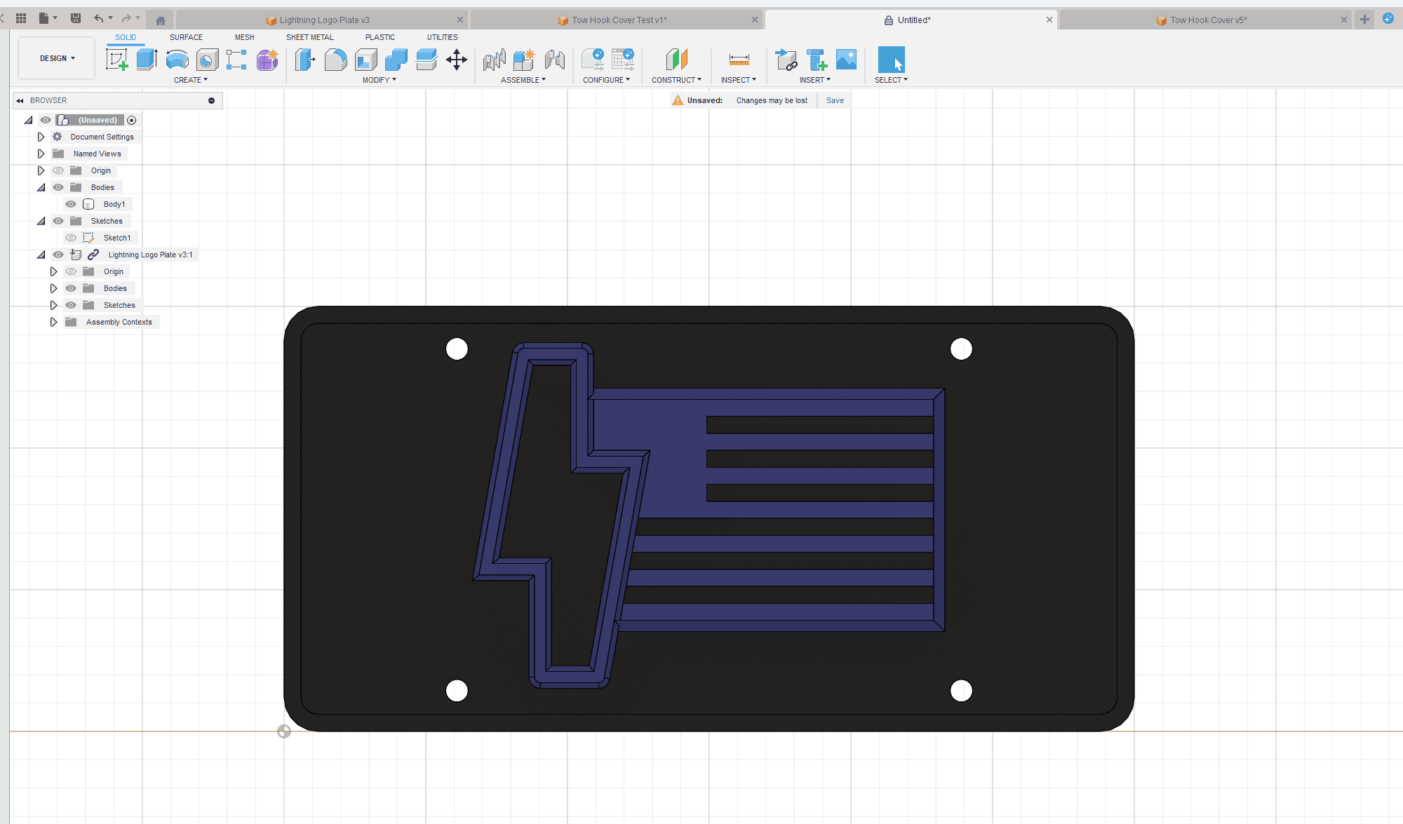 Ford F-150 Lightning 3D Printing Fun Lightning Front Plate