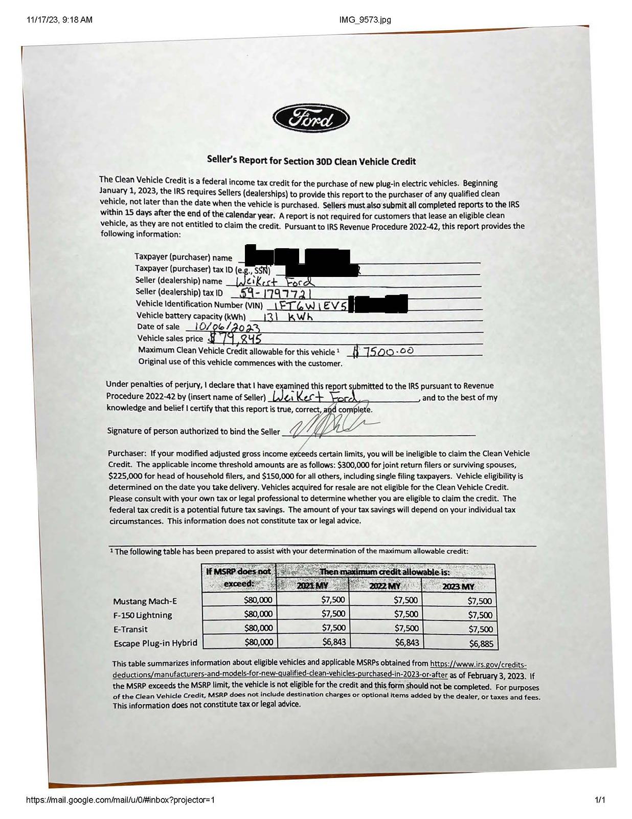 Ford F-150 Lightning Anyone do a BuyBack in 2024? - Tax Credit Question Lightning_Tax_form