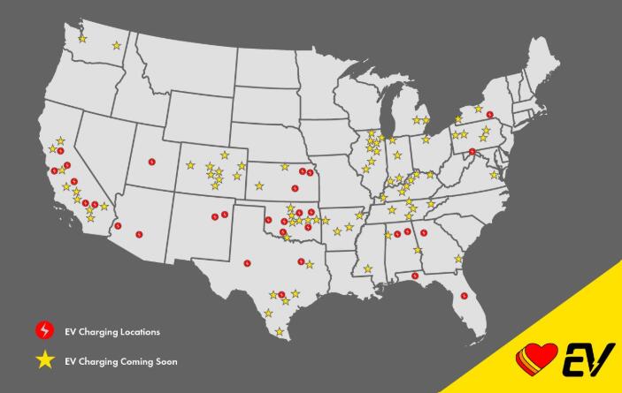 Ford F-150 Lightning Buffalo, Wyoming Love's with DC fast chargers Love's EV plan