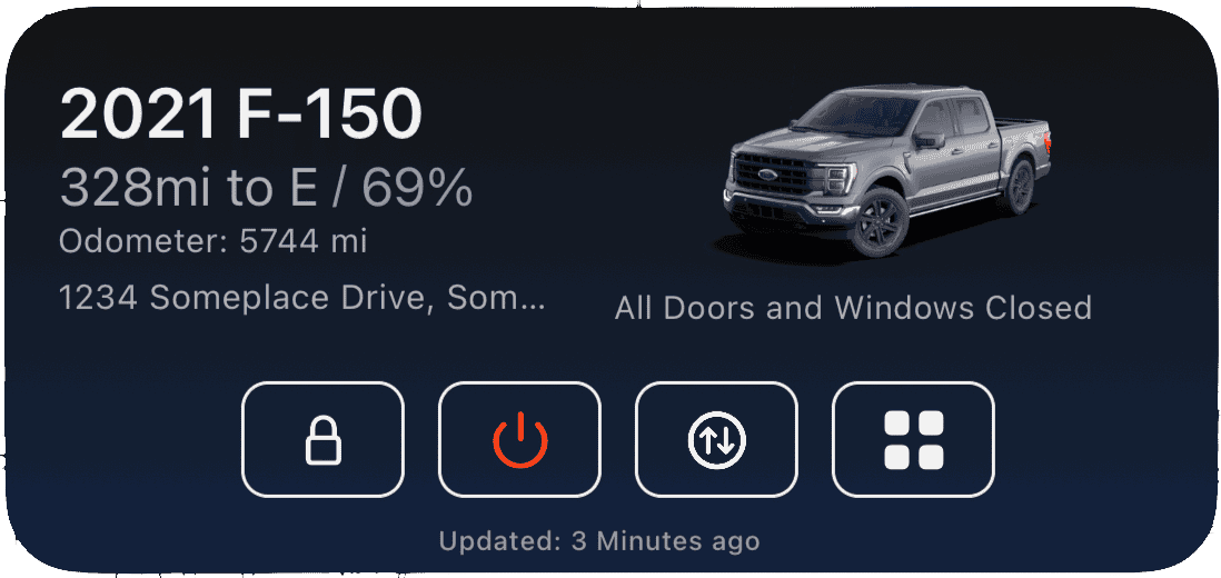 Ford F-150 Lightning FordPass - Scriptable Widget (iOS, iPad, MacOS) mediumSimpleDark