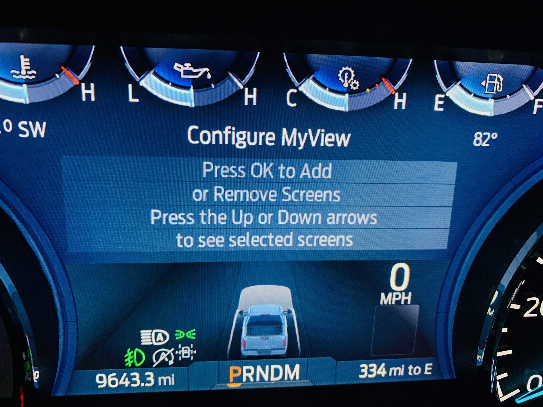 Ford F-150 Lightning "Configurable Gauge selection" and "My View" resetting back to default after random times myview