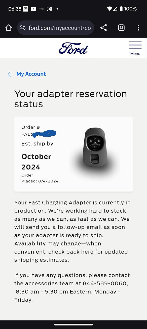 Ford F-150 Lightning NACS Adapter shipping delayed until September NACStoCSSAdapterOrderMobile