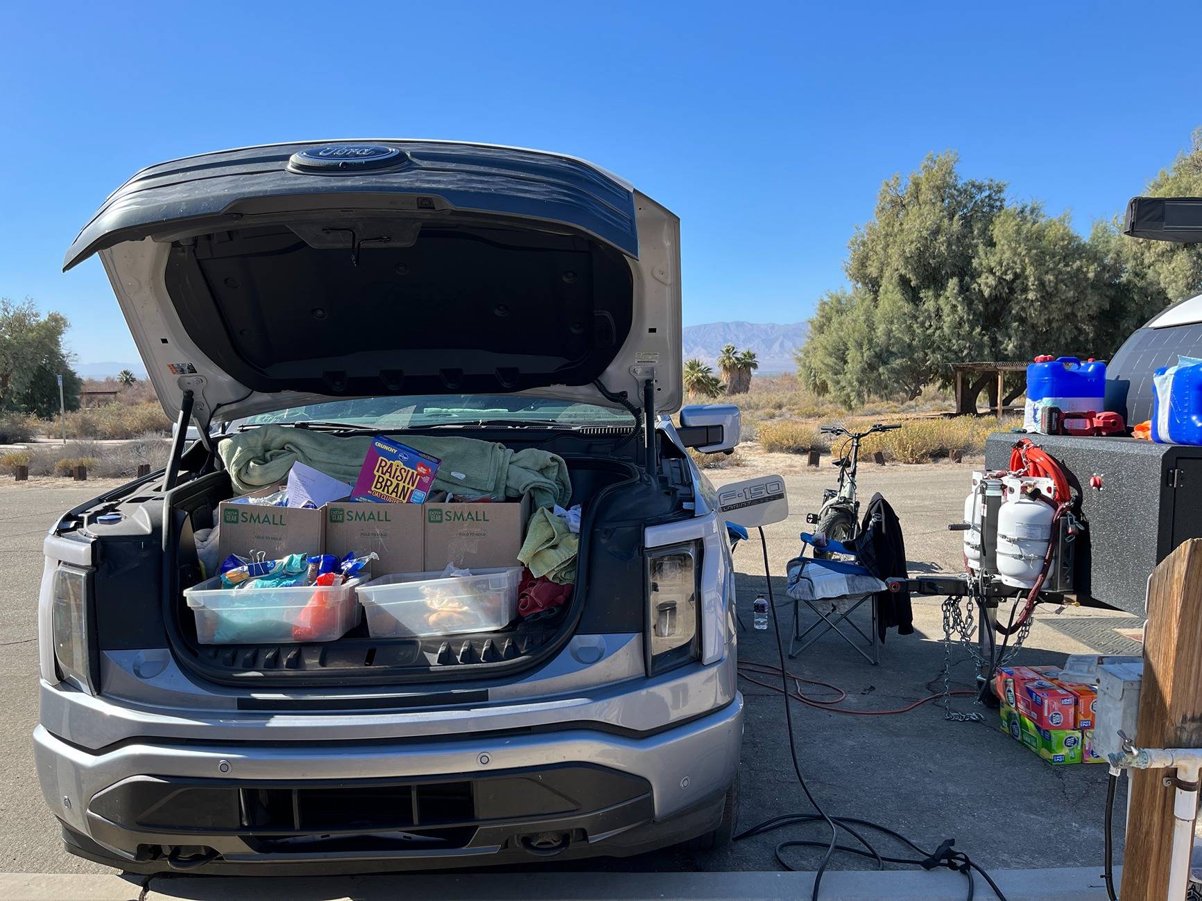 Ford F-150 Lightning Living in The Lightning On The Road -- Almost a Year and Counting Pantry.JPG