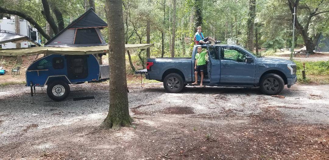 Ford F-150 Lightning Living in The Lightning On The Road -- Almost a Year and Counting Pika and the boys - at cam