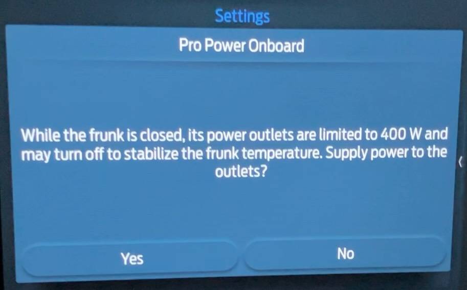 Ford F-150 Lightning Pro Power (2.4 kW) not working, giving me service alert PPO2