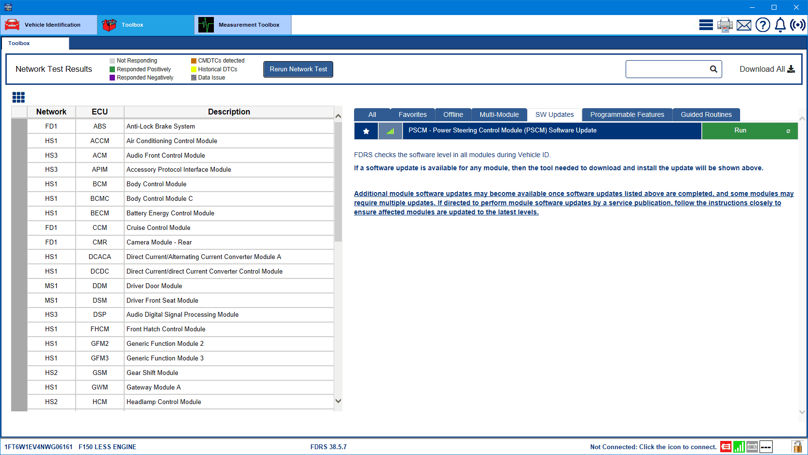 Ford F-150 Lightning ECU module programming guide using FDRS PSCM_in_the_list_still