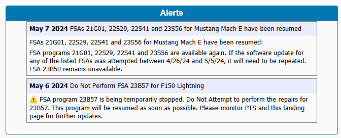 Ford F-150 Lightning ECU module programming guide using FDRS PTS_Alerts_13-Jun-24