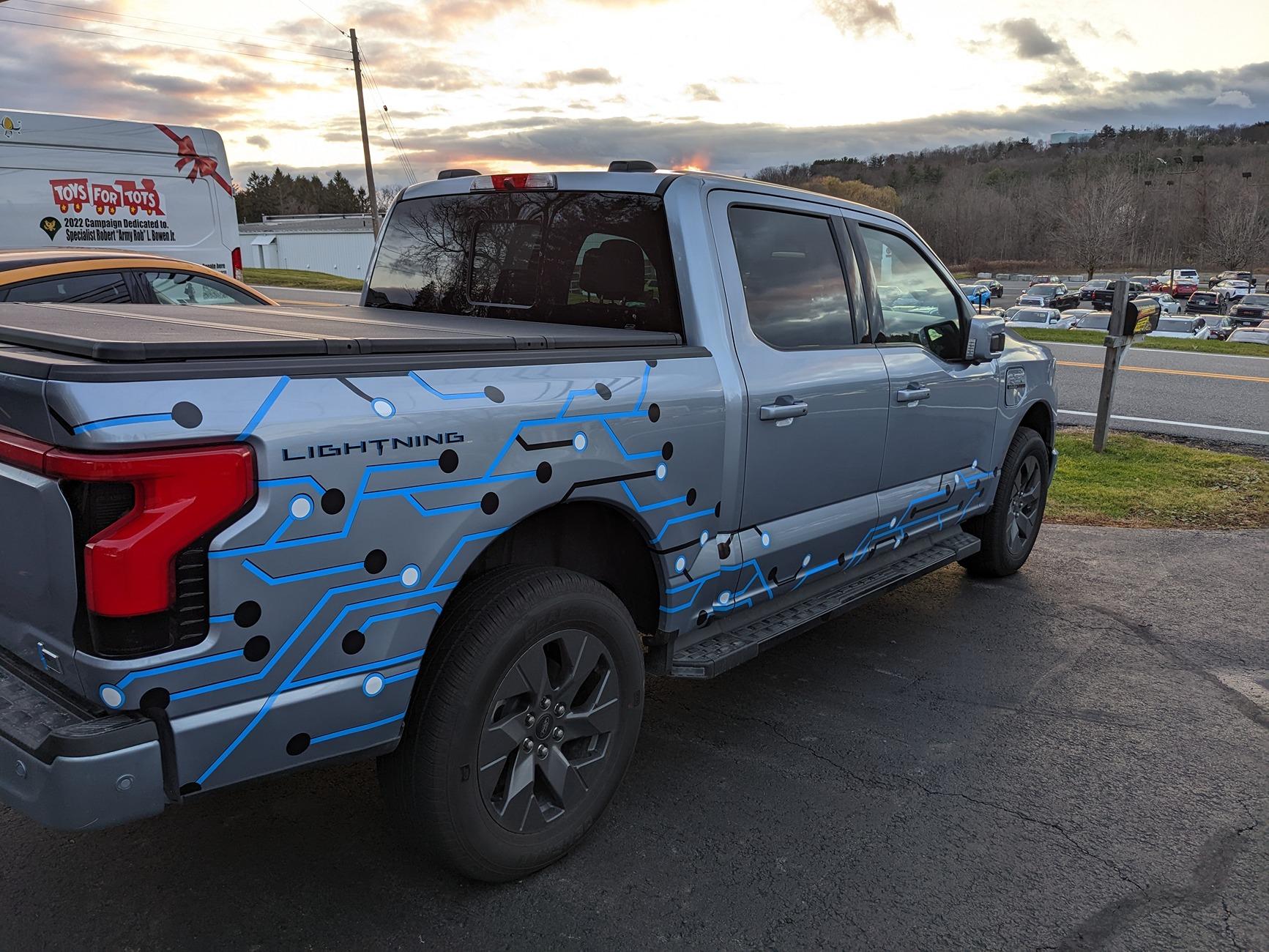 Ford F-150 Lightning Custom electric graphic for the 21st Century truck PXL_20221117_212146059