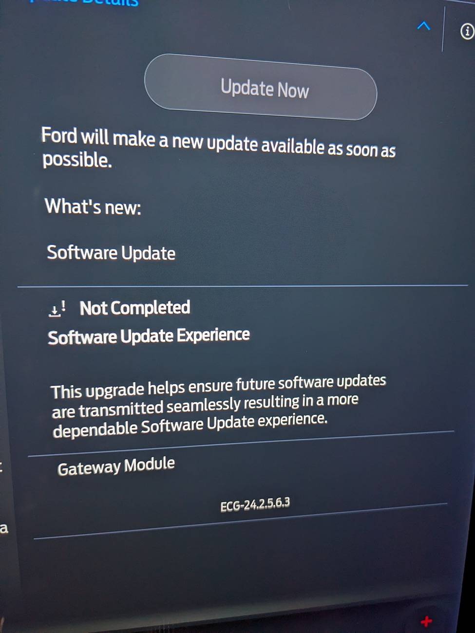 Ford F-150 Lightning ECG-24.2.5.6.3  |  Software Update Experience (Gateway Module) PXL_20241207_203707640_Original