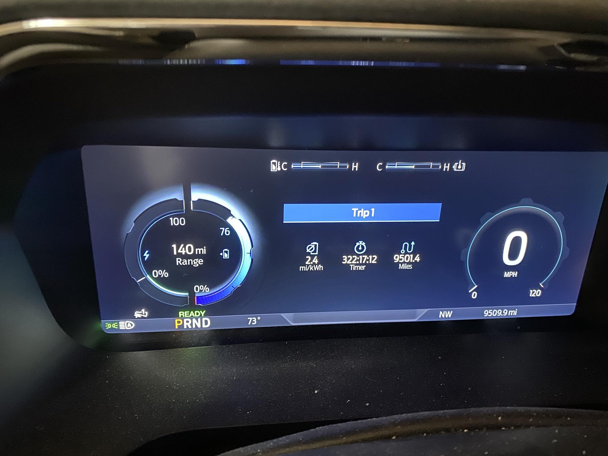 Ford F-150 Lightning Truck seems to have some range issues? 2022 XLT SR at 80% charge showing 140 miles of range? range up  until n ow