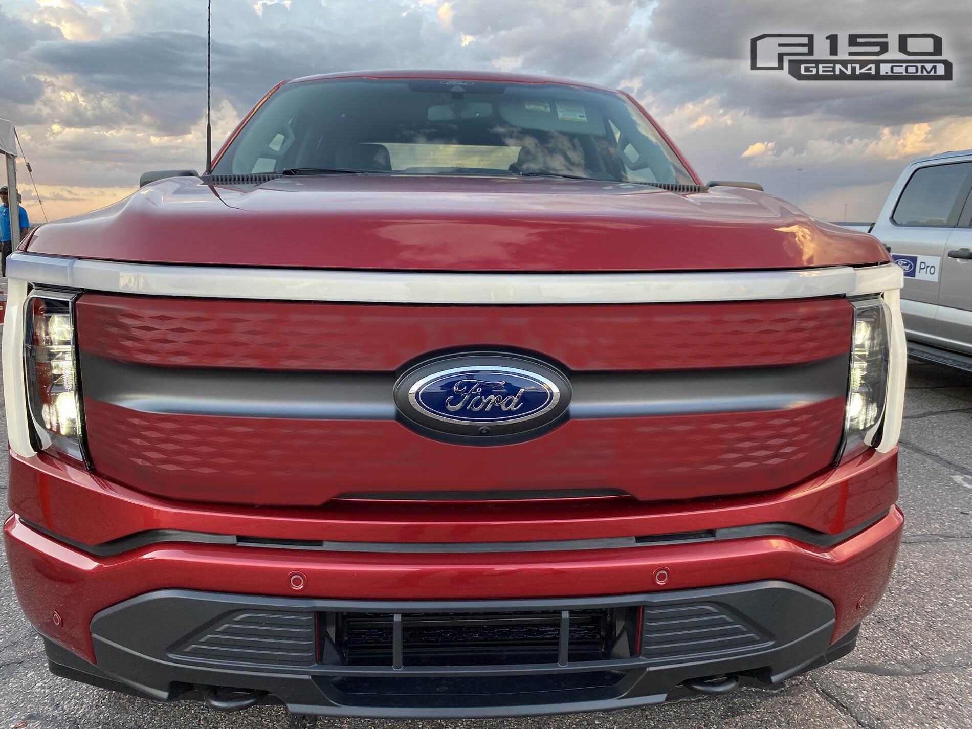 Ford F-150 Lightning Thoughts on pinstripes? Rapid Red F150 Lightning EV Pickup 3 copy