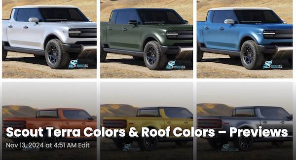 Ford F-150 Lightning Official: Scout EV Pickup & SUV debut w/ Gas Range Extender, 4x4, BOF, Lockers, Sway Bar Disconnect -- All Specs, Wallpapers, Videos scout-terra-colors-previews-jpg-jpg-jpg-jpg-