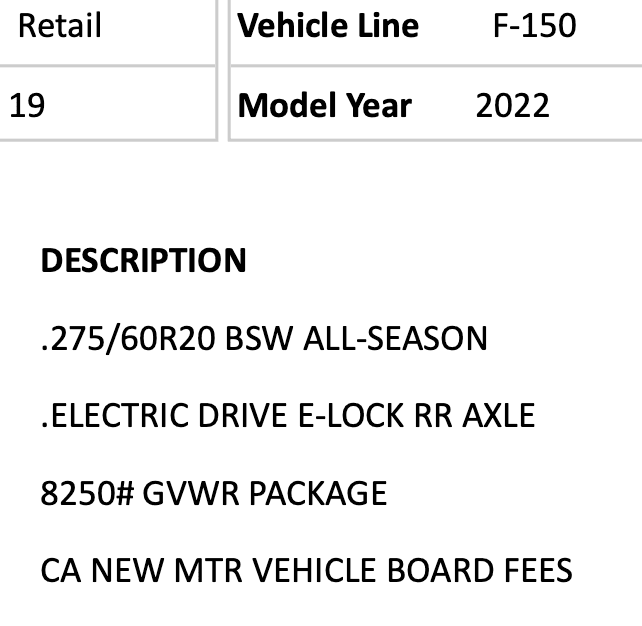 Ford F-150 Lightning Load sticker #'s from door jam of Extended Range Lightning Screen Shot 2022-04-20 at 1.14.23 PM